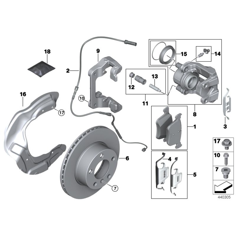 Kit de réparation d'étrier avant - Pièce d'origine BMW 34116769090