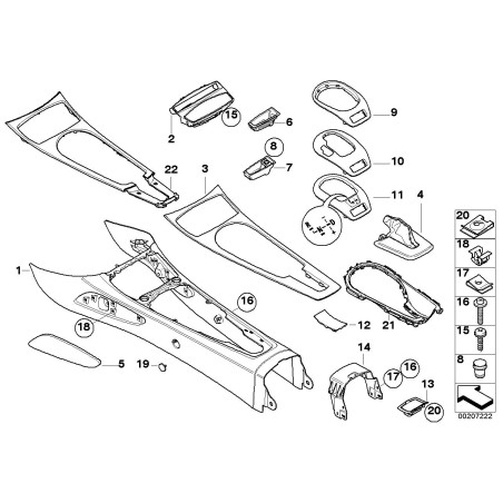 Garniture de couvercle d'insert de cendrier de console centrale avant - Pièce d'origine BMW 51167026219 Garniture de couvercle d'insert de cendrier de console centrale avant - Pièce d'origine BMW 51167026219