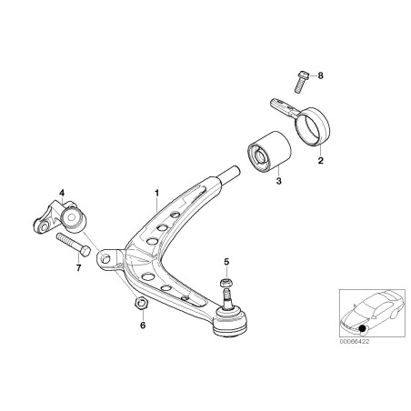 Ensemble de silentblocs de bras de suspension avant - Pièce d'origine BMW 31129063163 Ensemble de silentblocs de bras de suspension avant - Pièce d'origine BMW 31129063163