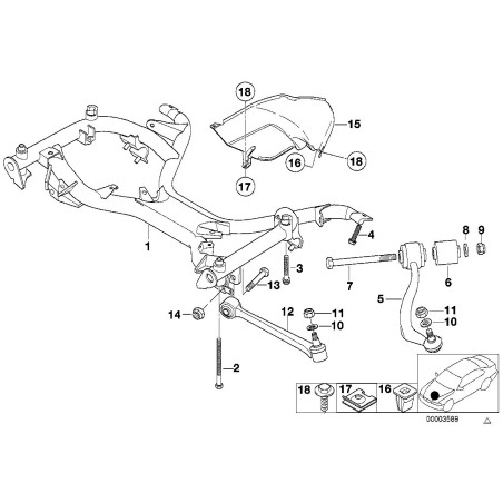 Paire de silentblocs de bras de suspension avant - Pièce d'origine BMW 31120006482