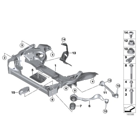 Bras de commande avant gauche - Pièce d'origine BMW 31102283577 Bras de commande avant gauche - Pièce d'origine BMW 31102283577