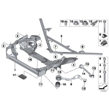 Bras de commande avant gauche - Pièce d'origine BMW 31122405859