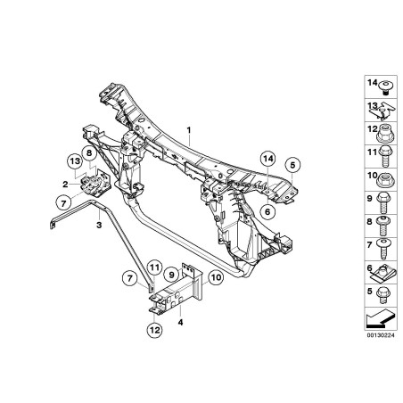 Support de base avant - Pièce d'origine BMW 51643419945 Support de base avant - Pièce d'origine BMW 51643419945
