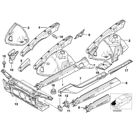 Support de base avant - Pièce d'origine BMW 51718159610 Support de base avant - Pièce d'origine BMW 51718159610