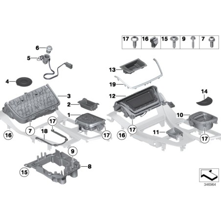 Porte-gobelet avant - Pièce d'origine BMW 51169241714