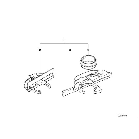 Ensemble de porte-gobelets avant et arrière - Pièce d'origine BMW 82279405744 Ensemble de porte-gobelets avant et arrière - Pièce d'origine BMW 82279405744