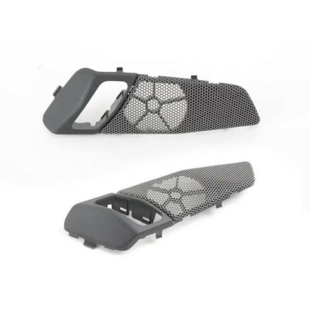 Ensemble de couvercles de haut-parleurs gris Harman Kardon pour porte avant - Pièce d'origine BMW 51417348959/51417348960
