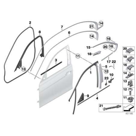 Caches de tweeter Harman Kardon pour porte avant - Pièce d'origine BMW 51337323509 51337323510