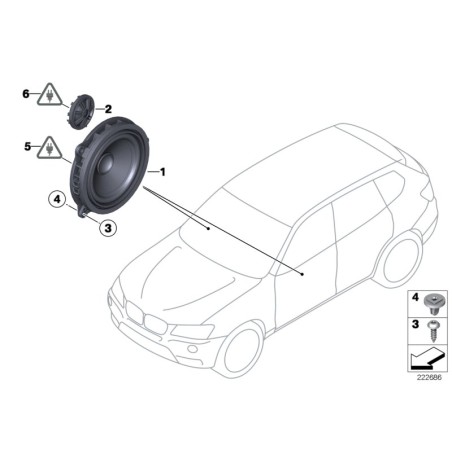 Système audio de porte avant - Pièce d'origine BMW 65139277836