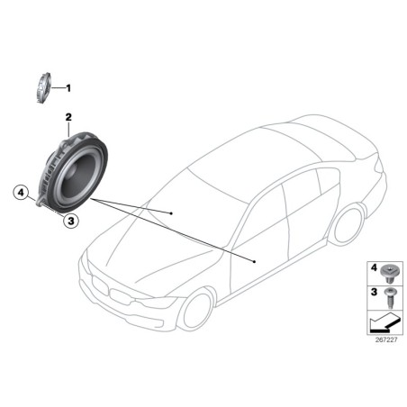 Paire de tweeters HiFi pour porte avant - Pièce d'origine BMW 2x65139220750