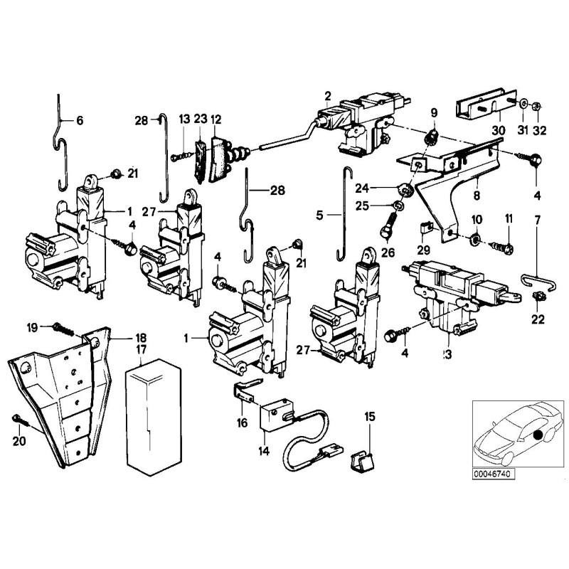 Actionneur de verrouillage de porte avant droite - Pièce d'origine BMW 51261373183