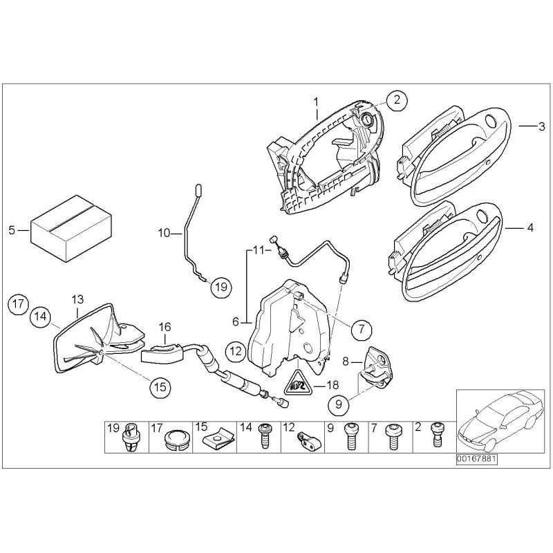 Serrure de porte avant droite - Pièce d'origine BMW 51217202136