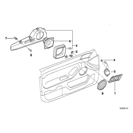 Haut-parleur de porte avant - Pièce d'origine BMW 65138352689 Haut-parleur de porte avant - Pièce d'origine BMW 65138352689