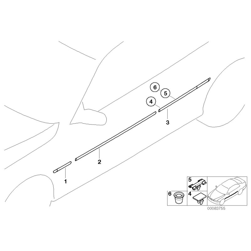 Moulure de porte avant droite - Pièce d'origine BMW 51138208450