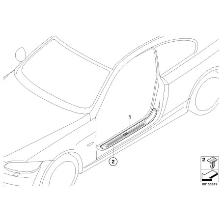 Pièce d'origine BMW 51478046477/51478046478 - Ensemble de bandes de seuil de porte avant M Sport côté gauche + côté droit.