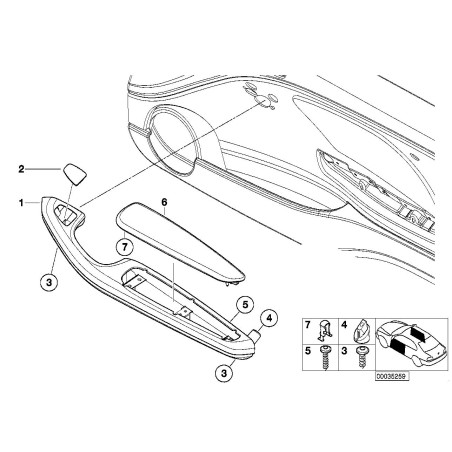 Garniture d'insertion de panneau de porte avant noir mat - Pièce d'origine BMW 51417025356