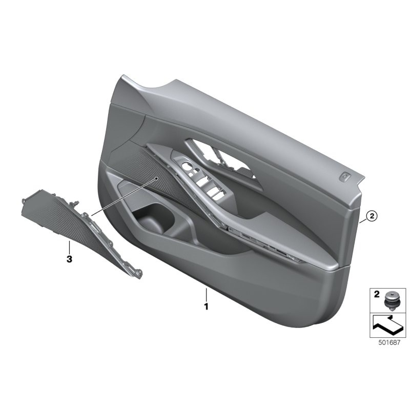 Cache haut-parleur droit de la porte avant - Pièce d'origine BMW 51417447238