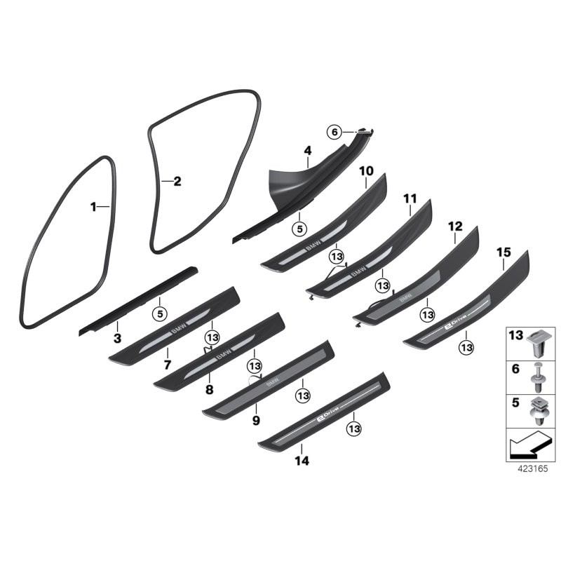 Joint d'étanchéité de porte avant - Pièce d'origine BMW 51727278503