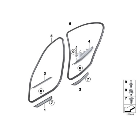 Joint d'étanchéité de porte avant - Pièce d'origine BMW 51727303968