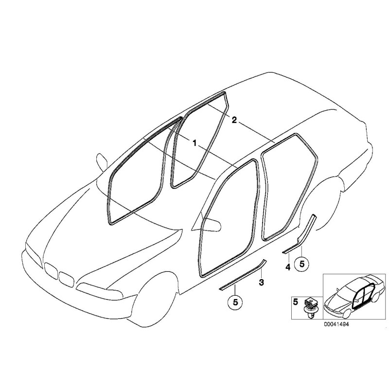 Joint de porte avant - Pièce d'origine BMW 51727025579