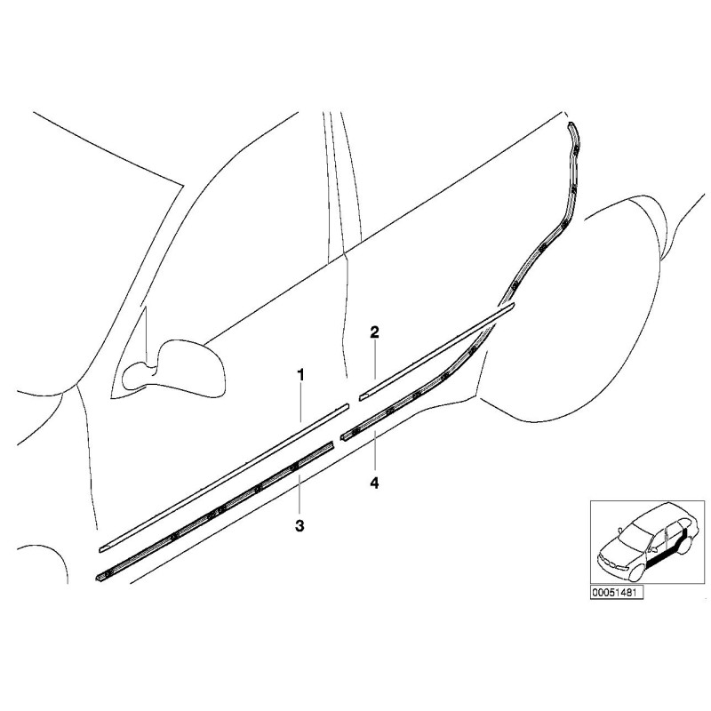 Joint de porte avant gauche - Pièce d'origine BMW 51327004693