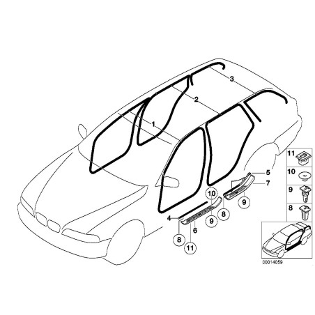 Cache de seuil de porte avant noir droit - Pièce d'origine BMW 51478159934 Cache de seuil de porte avant noir droit - Pièce d'origine BMW 51478159934