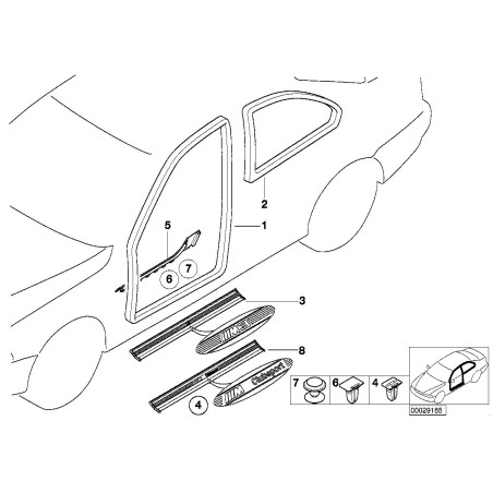 Seuil de porte avant - Pièce d'origine BMW 51472268574 Seuil de porte avant - Pièce d'origine BMW 51472268574