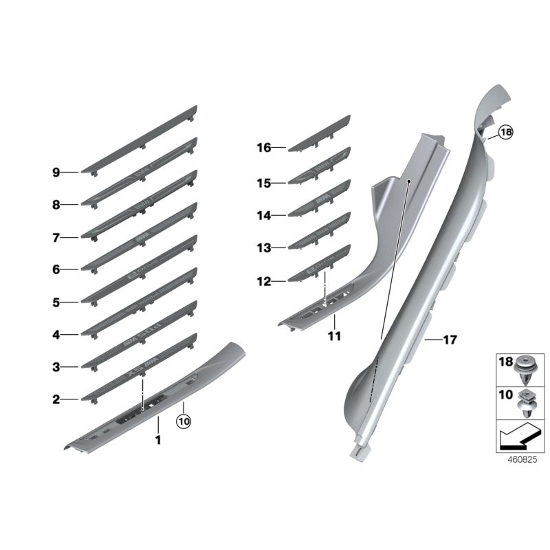 Seuil de porte avant gauche - Pièce d'origine BMW 51477329463