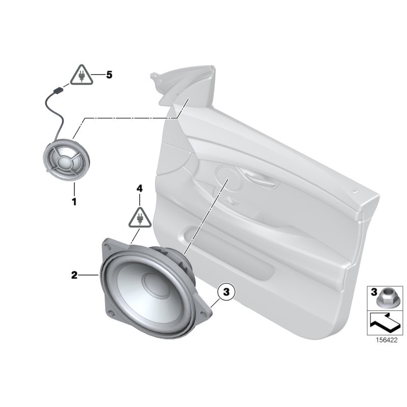 Haut-parleur d'aiguës de la porte avant - Paire d'origine de haut-parleurs BMW 2x65139227249.