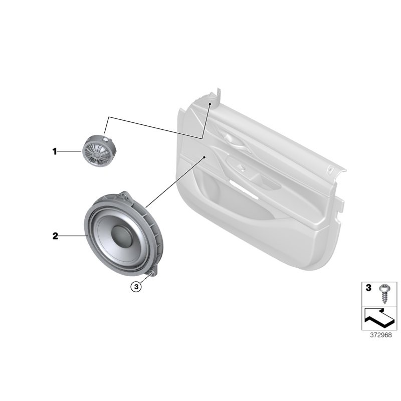 Porte avant Haut-parleurs tweeter HiFi 2 pièces - Pièce d'origine BMW 2x65139184794