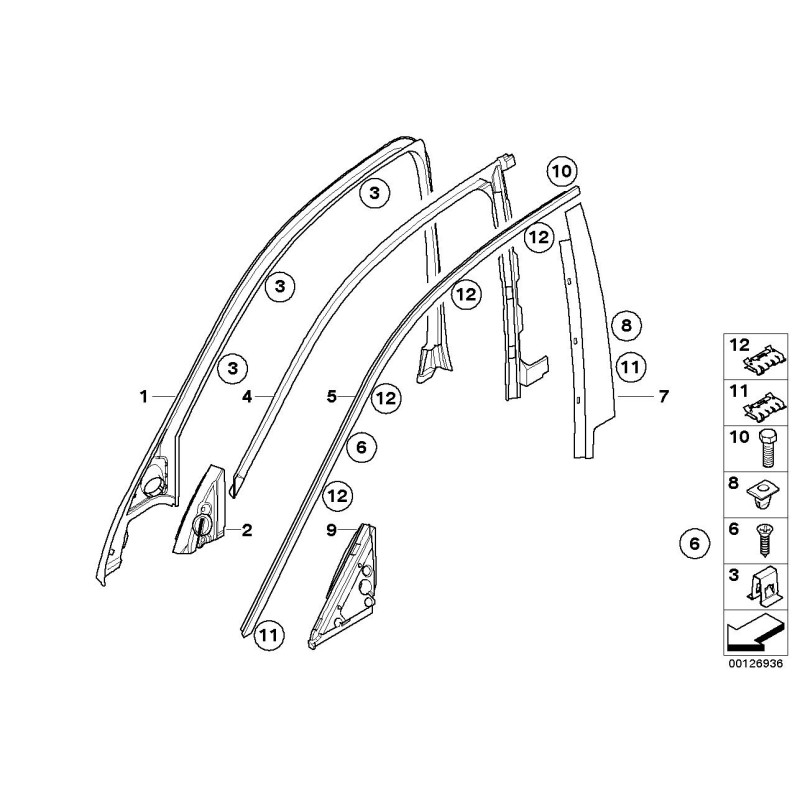 Garniture de porte avant gauche - Pièce d'origine BMW 51337072885