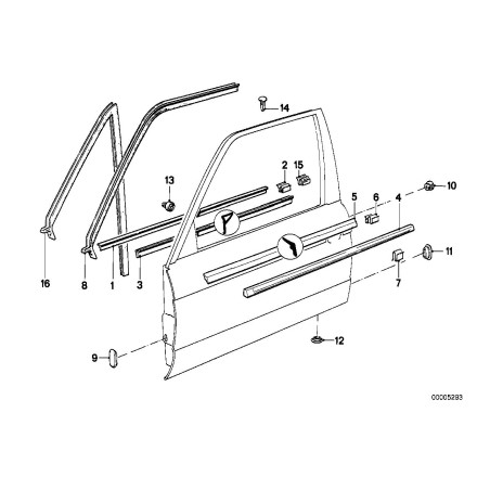Joint d'étanchéité de porte avant gauche - Pièce d'origine BMW 51211913057 Joint d'étanchéité de porte avant gauche - Pièce d'origine BMW 51211913057