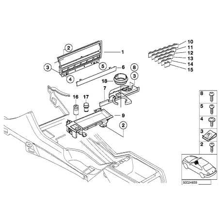 Porte-gobelet avant noir LHD - Pièce d'origine BMW 51168190205 Porte-gobelet avant noir LHD - Pièce d'origine BMW 51168190205