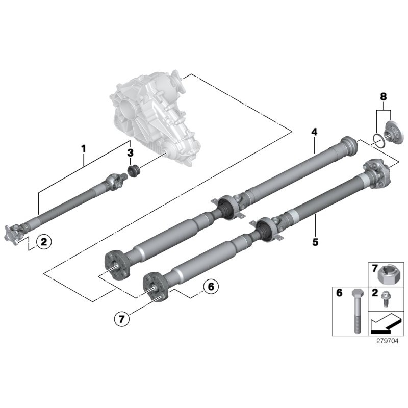 Assemblage de l'arbre de transmission avant - Pièce d'origine BMW 26208605866