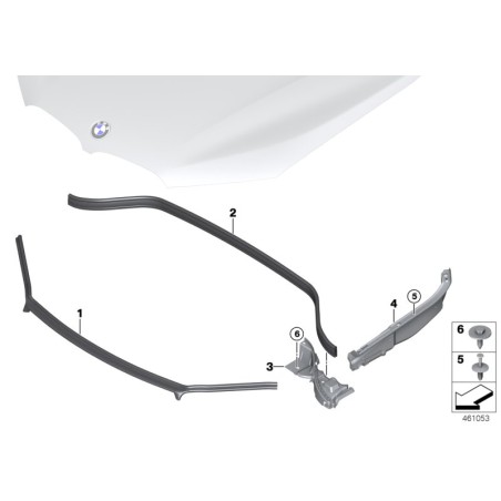 Joint d'étanchéité de capot moteur avant - Pièce d'origine BMW 51767329384