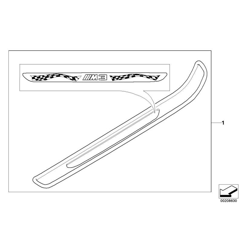 Plaque de seuil de porte d'entrée avant droite O/S - Pièce d'origine BMW 51477979360