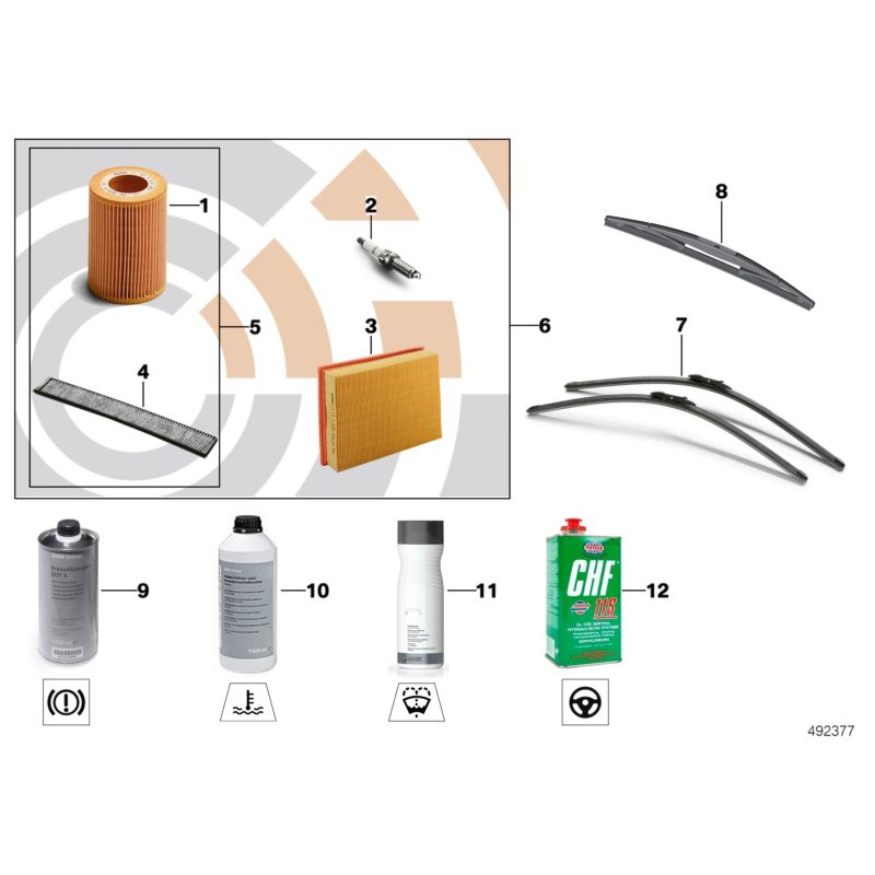 Ensemble de balais d'essuie-glace avant Evo Flat Blade - Pièce d'origine BMW 61610037009