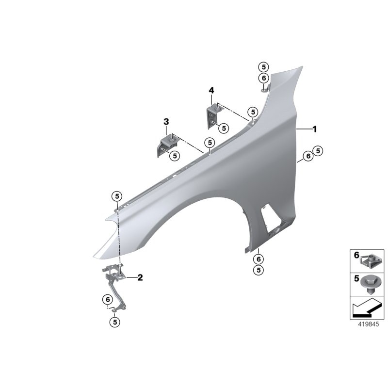 Support d'aile avant droit - Pièce d'origine BMW 41357413402