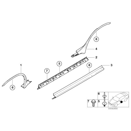 Garde-boue avant - Côté conducteur - Pièce d'origine BMW 51717049867 Garde-boue avant - Côté conducteur - Pièce d'origine BMW 51717049867