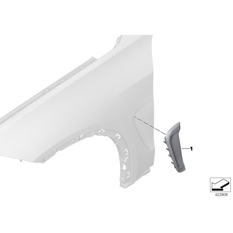 Grille de garde-boue avant droit - Pièce d'origine BMW 51138056344