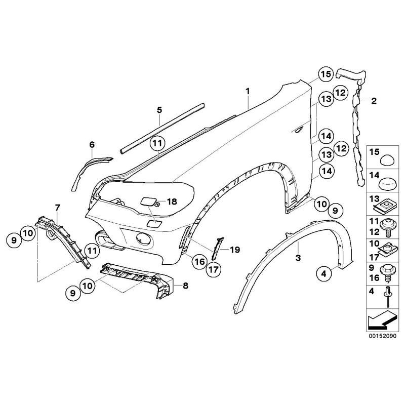 Aile avant gauche - Pièce d'origine BMW 51657178399