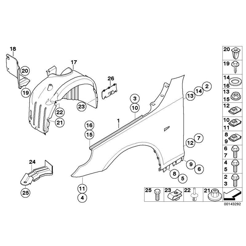 Garde-boue avant gauche - Pièce d'origine BMW 51717896839