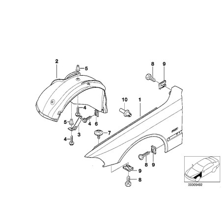 Garde-boue avant droit - Pièce d'origine BMW 51718159424 Garde-boue avant droit - Pièce d'origine BMW 51718159424