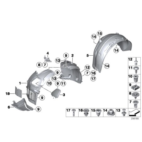 Garde-boue avant inférieur droit M - Pièce d'origine BMW 51758056068