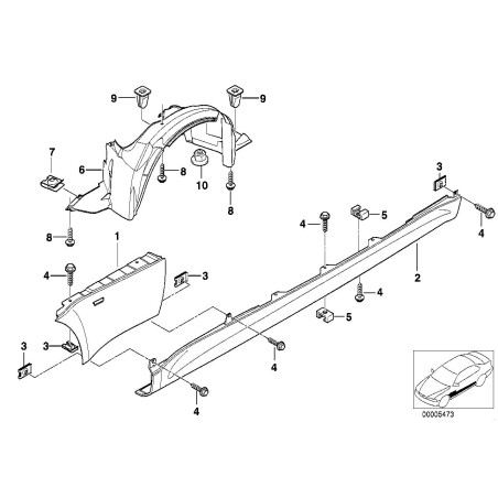 Garde-boue avant avec extension d'élargissement d'arche de roue - Pièce d'origine BMW 51718397685 Garde-boue avant avec extension d'élargissement d'arche de roue - Pièce d'origine BMW 51718397685