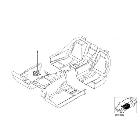 Filet de rangement de plancher avant - Pièce d'origine BMW 51472261407