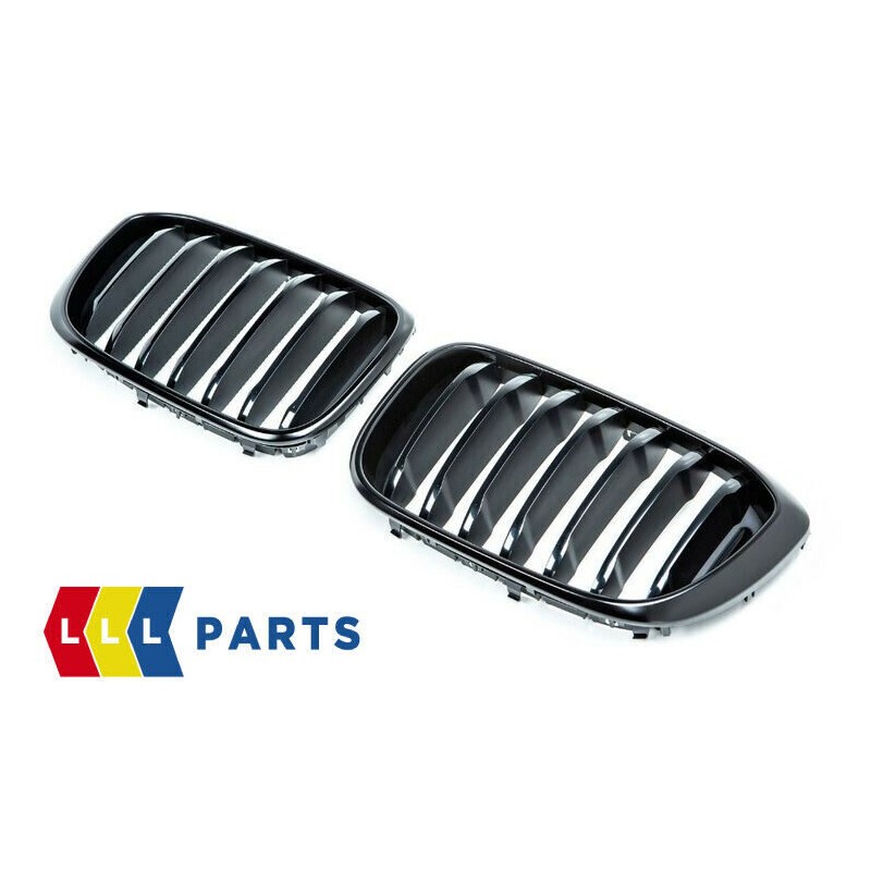 Grilles de calandre avant noires brillantes - Ensemble de deux pièces d'origine BMW 51138469960/51138469959.