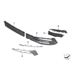 Grille d'admission d'air avant ouverte à droite - Pièce d'origine BMW 51117415588