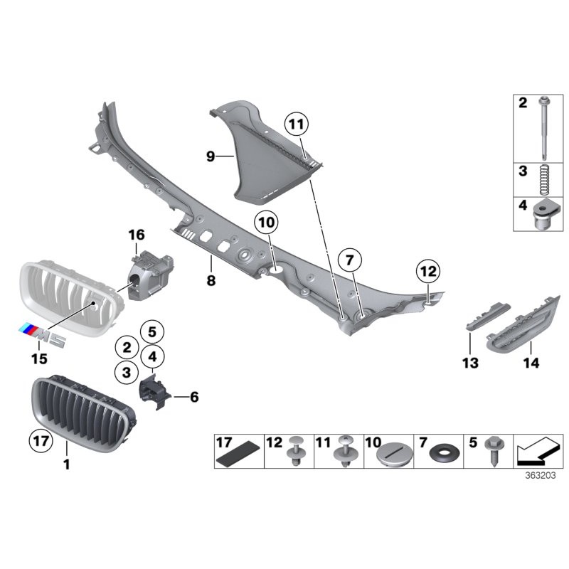 Grille avant - Gauche - M - Pièce d'origine BMW 51138054497