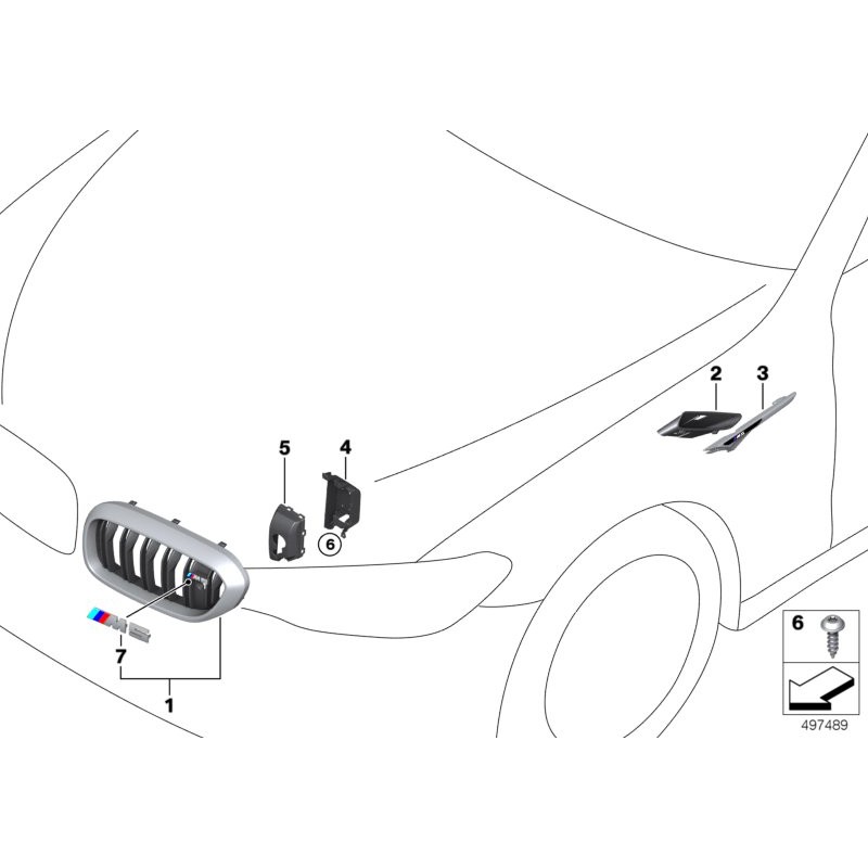 Grille avant gauche M- Pièce d'origine BMW 51138063173